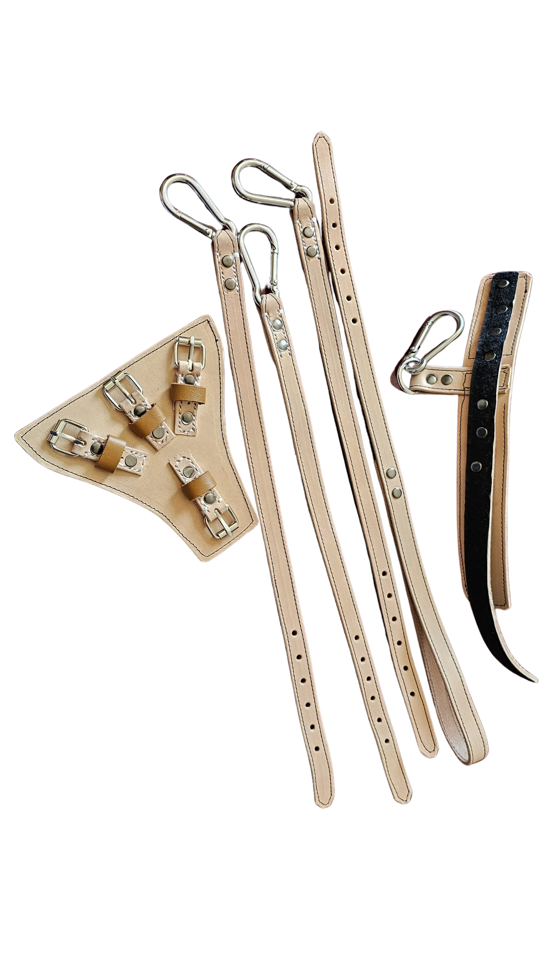 El Trío Perfecto: Acople Triple de Cuero Hecho a Mano para 3 Perros