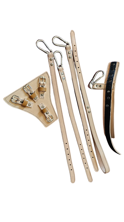 El Trío Perfecto: Acople Triple de Cuero Hecho a Mano para 3 Perros