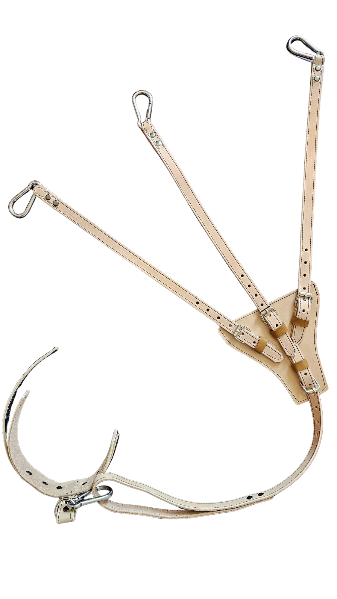 El Trío Perfecto: Acople Triple de Cuero Hecho a Mano para 3 Perros