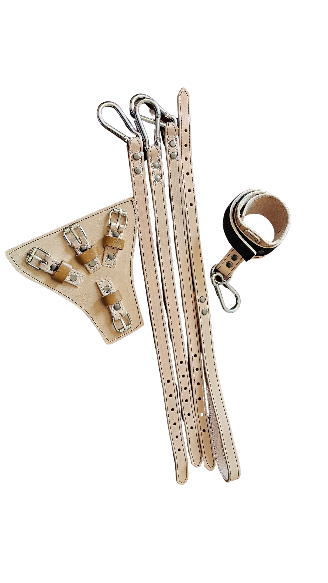 El Trío Perfecto: Acople Triple de Cuero Hecho a Mano para 3 Perros